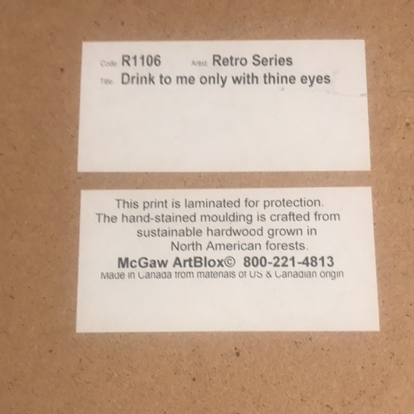 McGaw Artbox Drink to me only with thine eyes Canada original - Picture 2 of 4